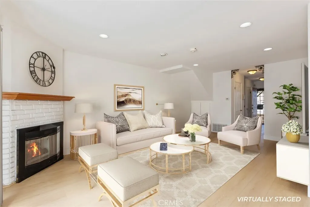 Living room with a fireplace at 5844 Chapman, Garden Grove